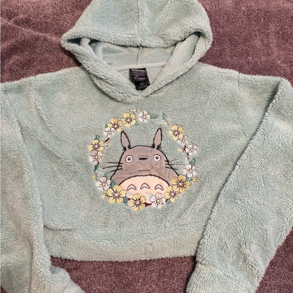 Her Universe Light Green Totoro Fleece Hoodie